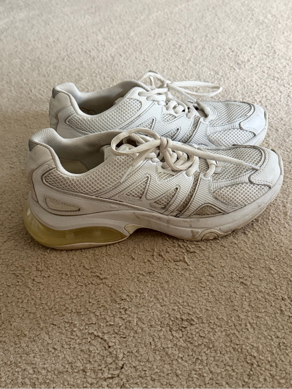 Michael Kors White Athletic Sneakers with Slight Yellowed Midsole